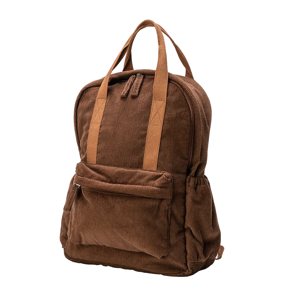 CORDUROY BACKPACK - CHOCOLATE
