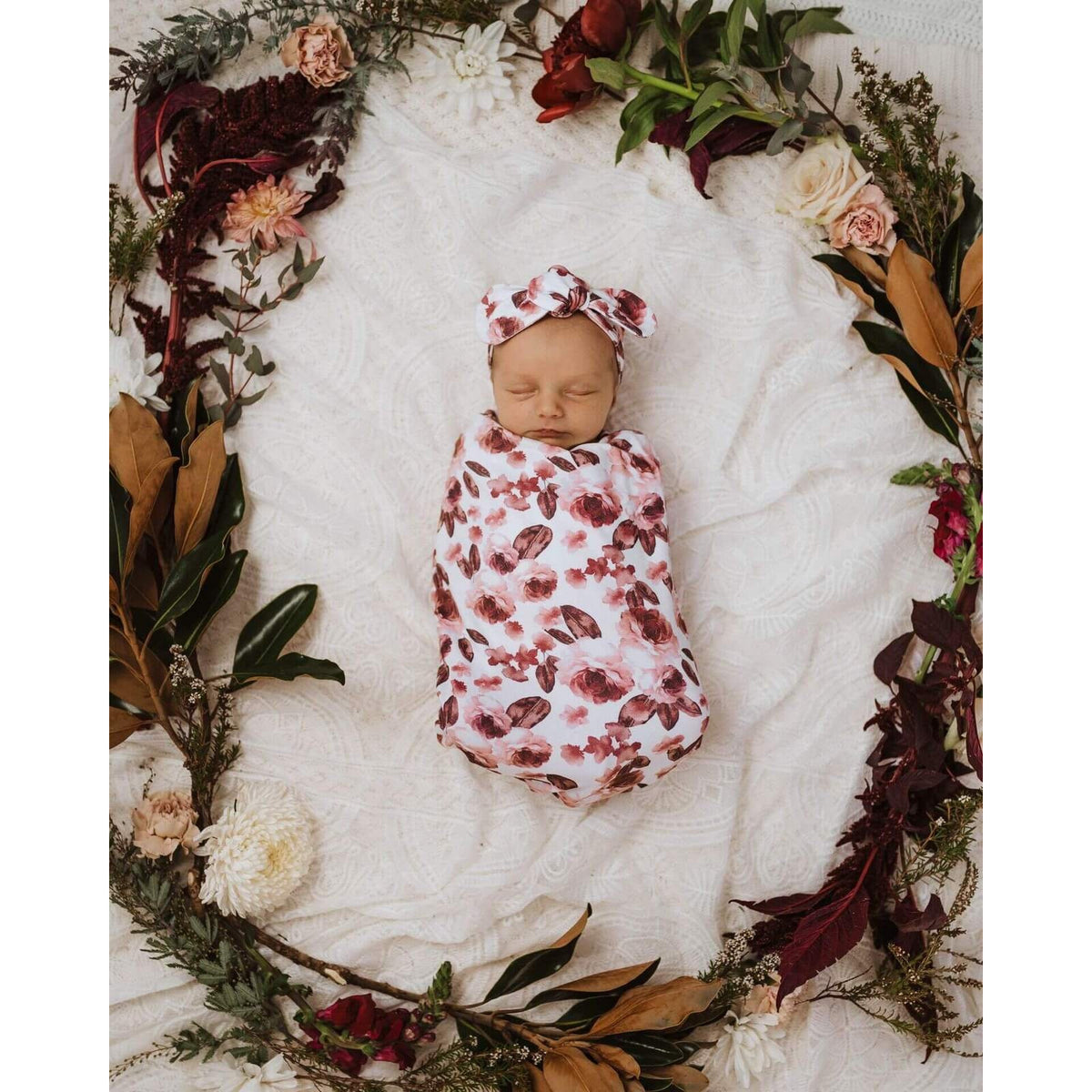 Fleur Snuggle Swaddle &amp; Topknot Set