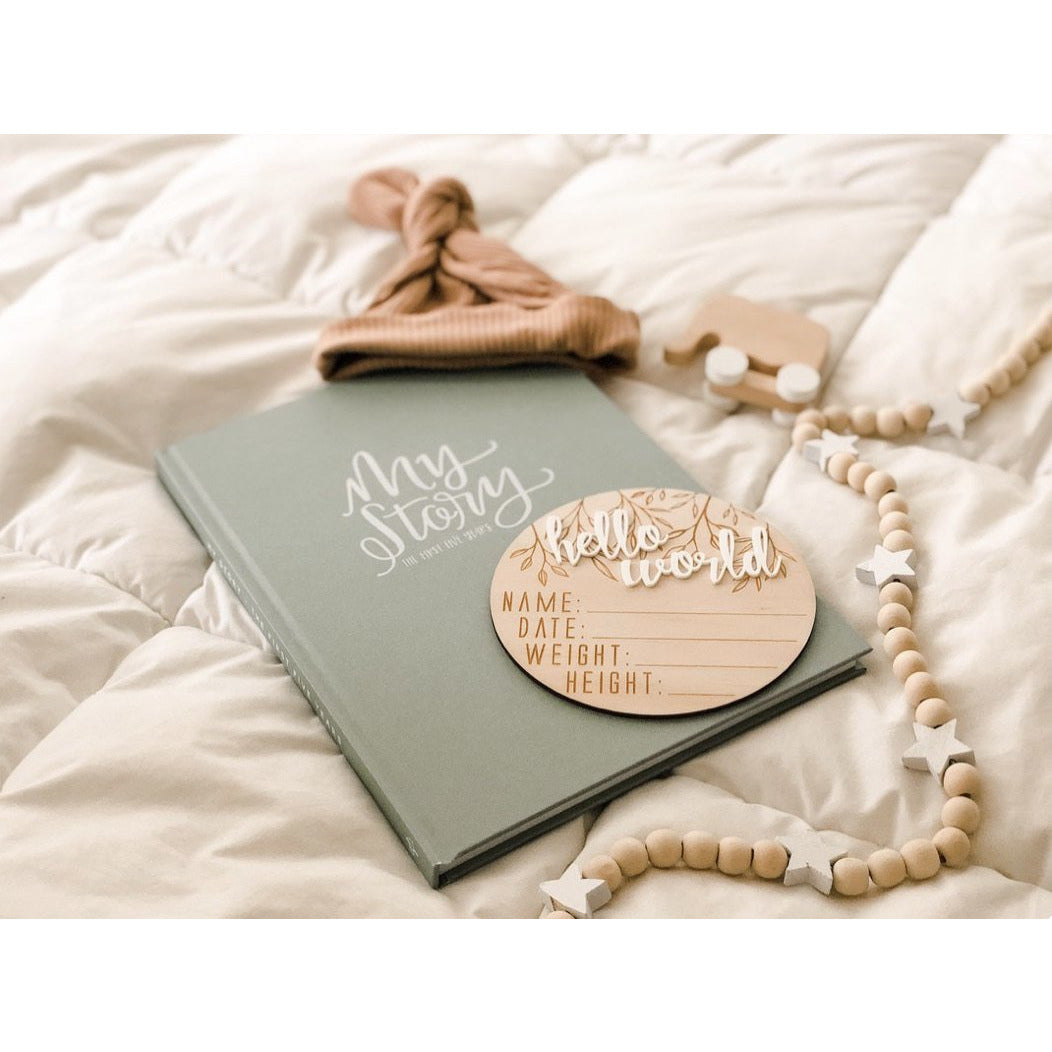 Hello World Birth Announcement Disc