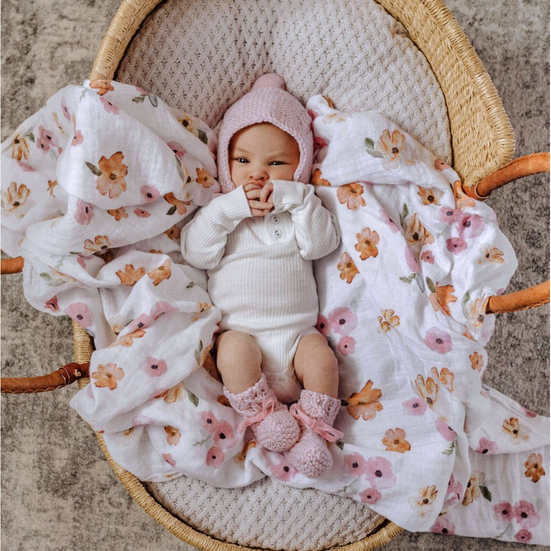 Merino Wool Bonnet &amp; Booties