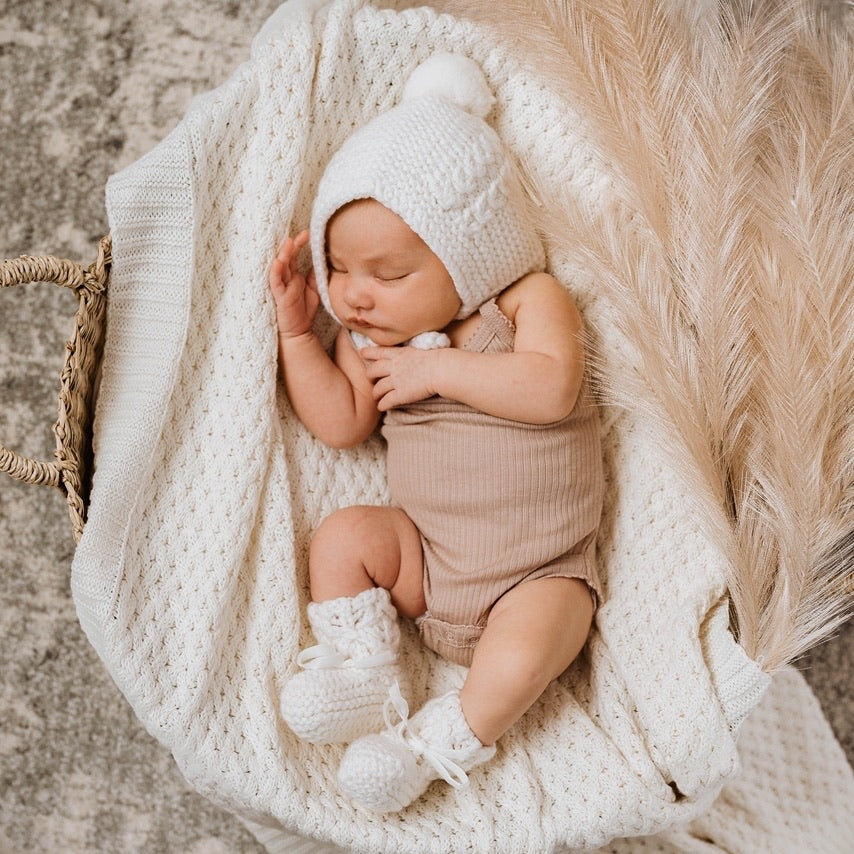 Merino Wool Bonnet &amp; Booties