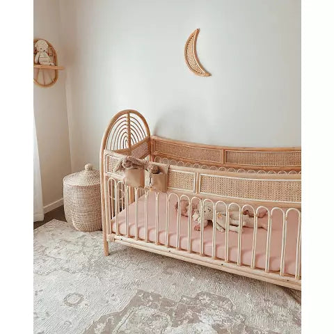 Vegan Leather Cot Organiser - Nude