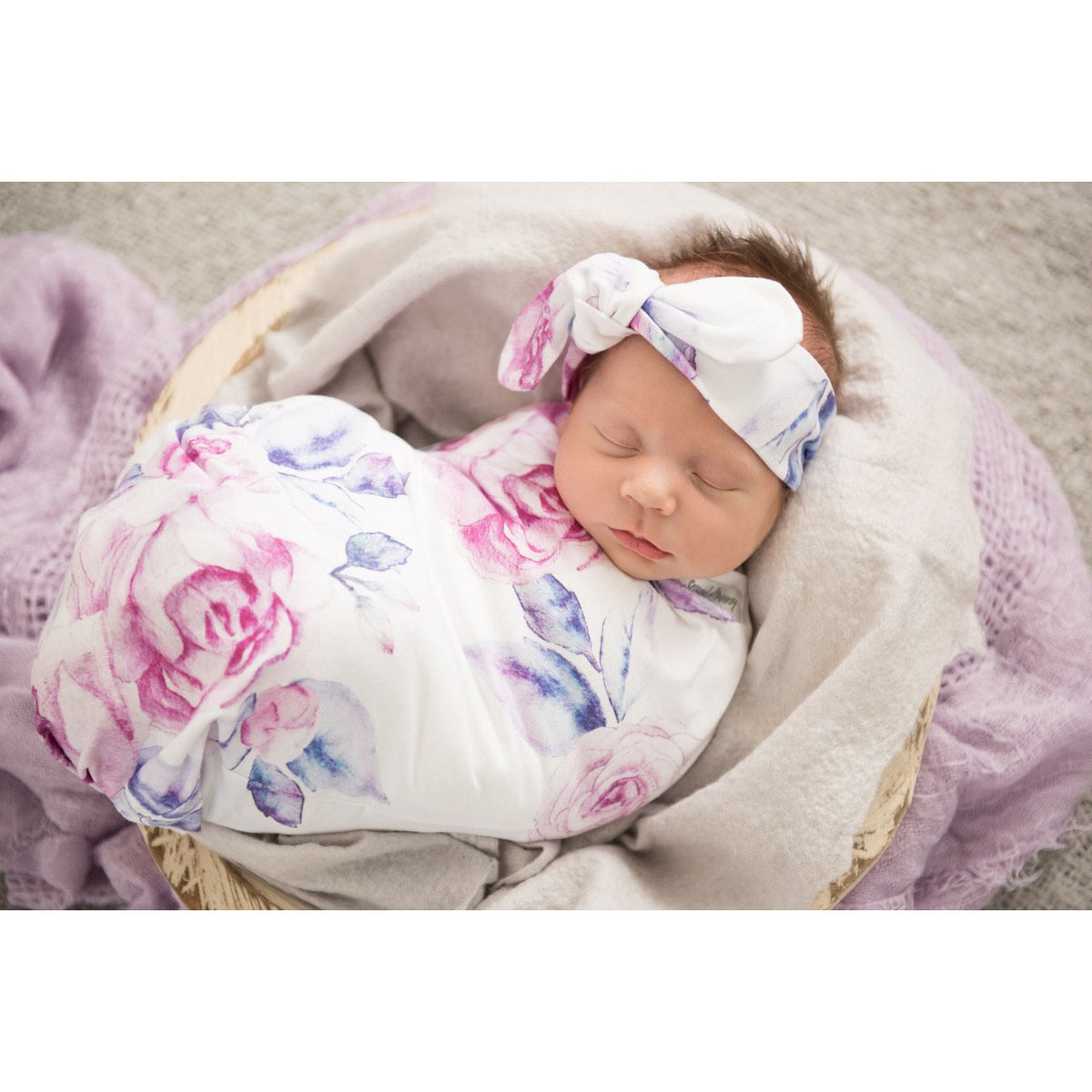 Lilac Skies Snuggle Swaddle &amp; Topknot Set