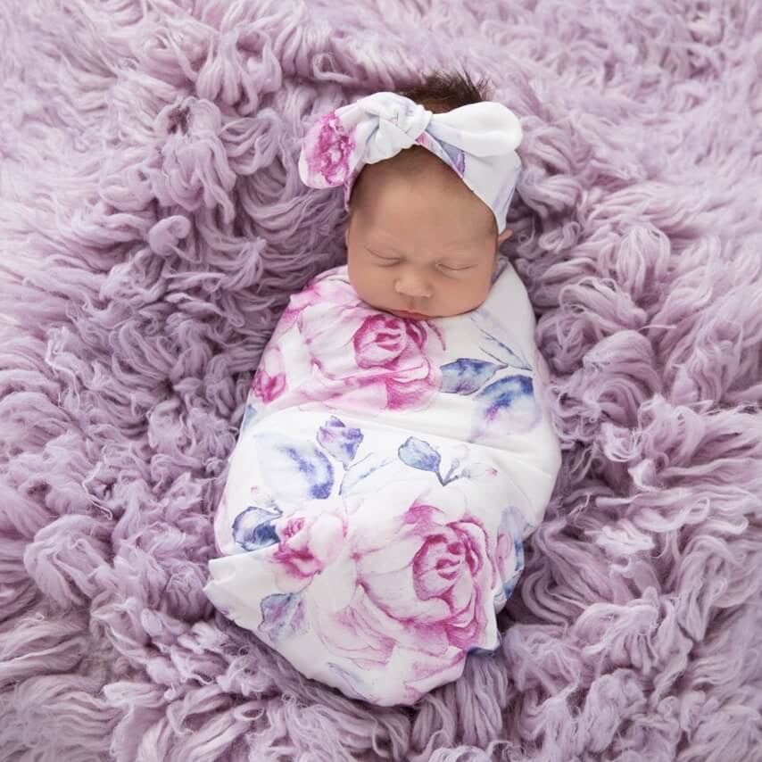 Lilac Skies Snuggle Swaddle &amp; Topknot Set