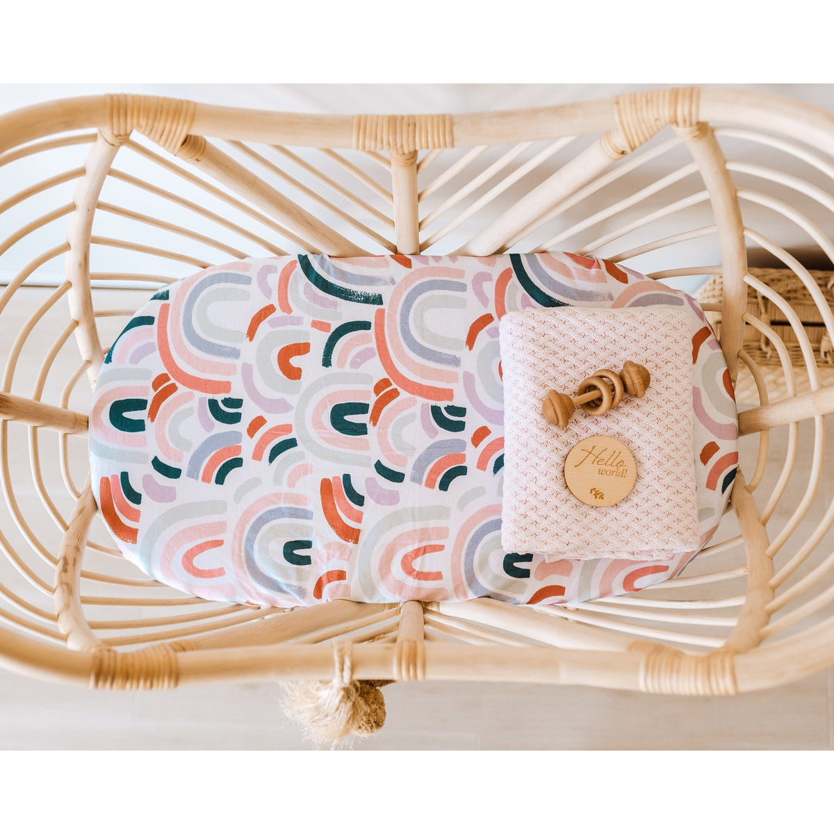 Rainbow Baby Bassinet Sheet / Change Pad Cover