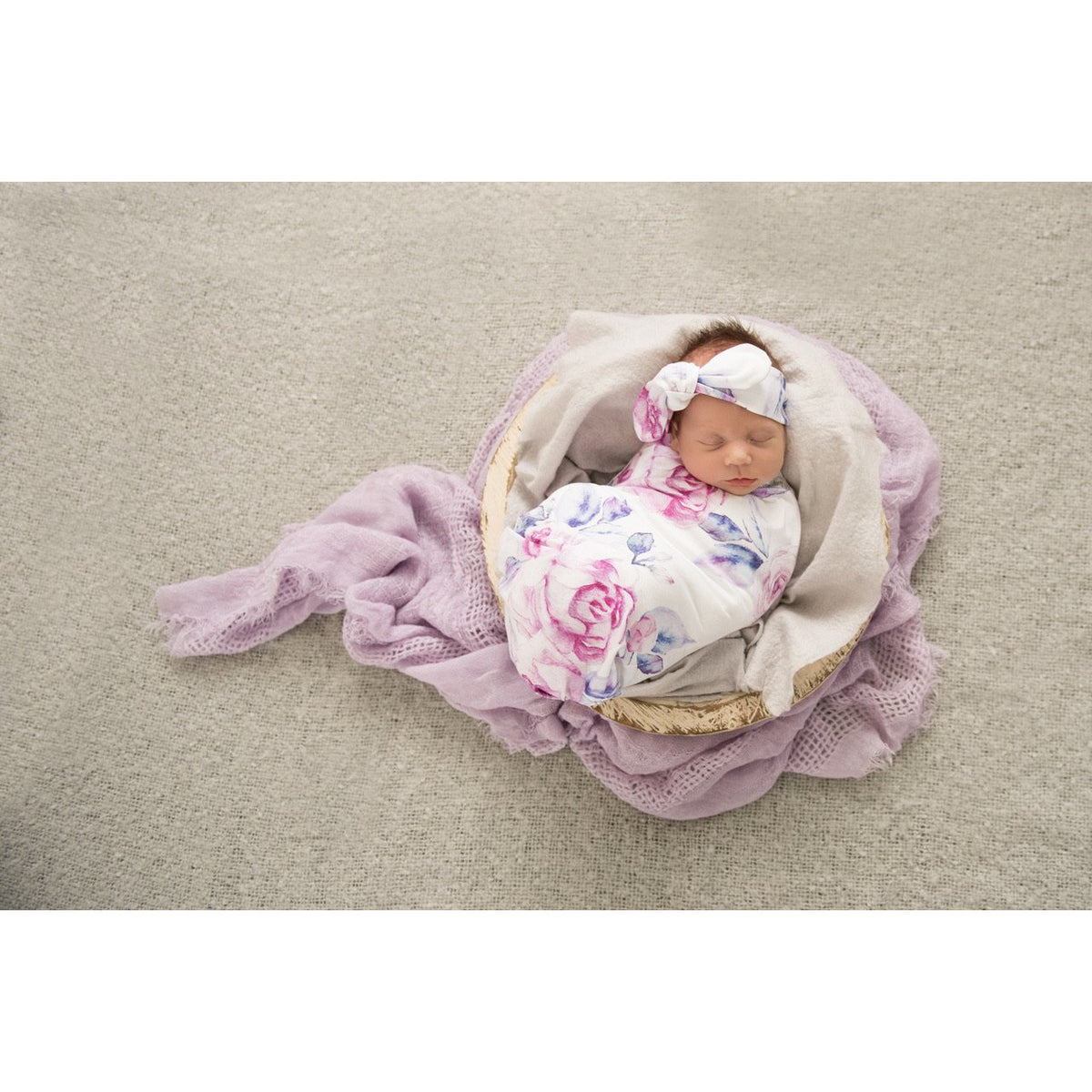 Lilac Skies Snuggle Swaddle &amp; Topknot Set