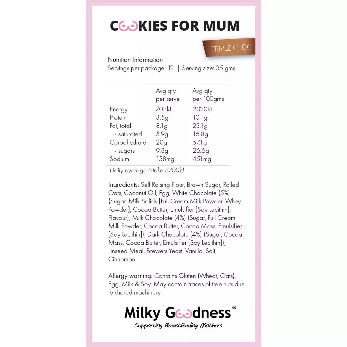 Triple Choc Lactation Cookies