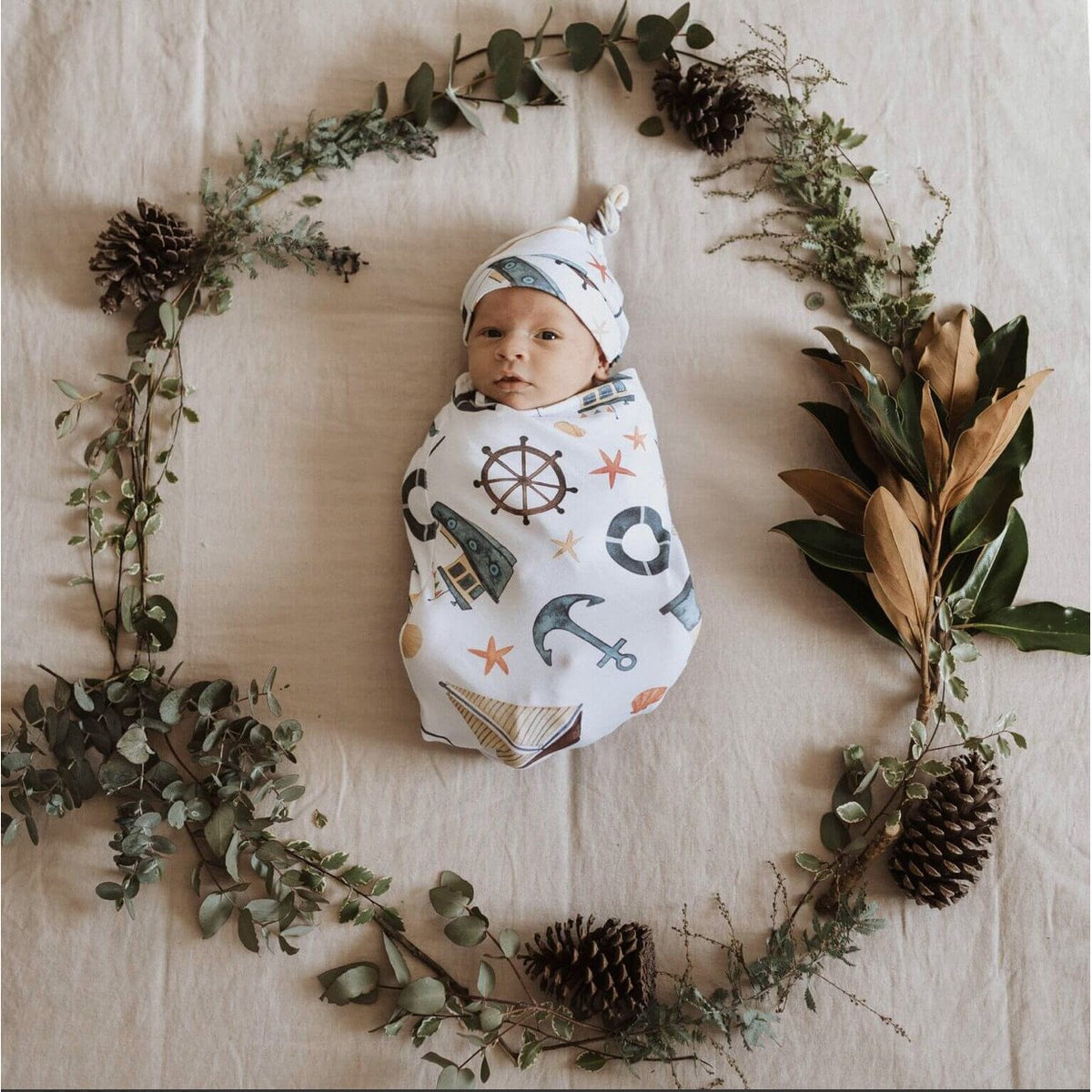 Shipwreck Snuggle Swaddle &amp; Beanie Set