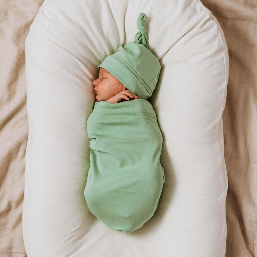 Sage Snuggle Swaddle &amp; Beanie Set