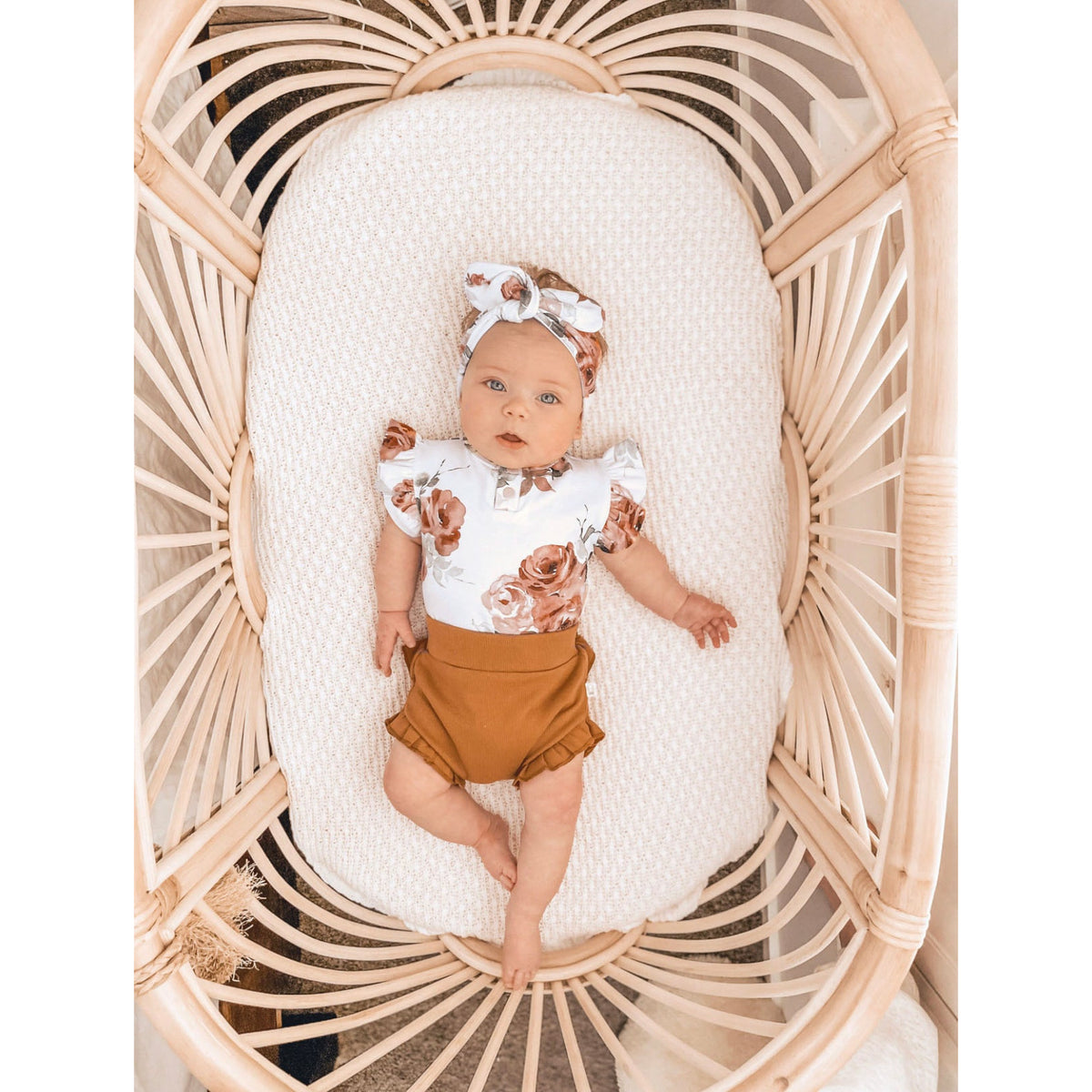 Rosebud Short Sleeve Bodysuit Organic Baby Clothing