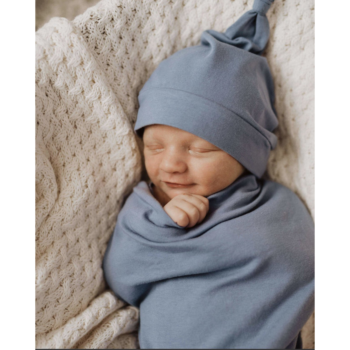 Indigo Snuggle Swaddle &amp; Beanie Set