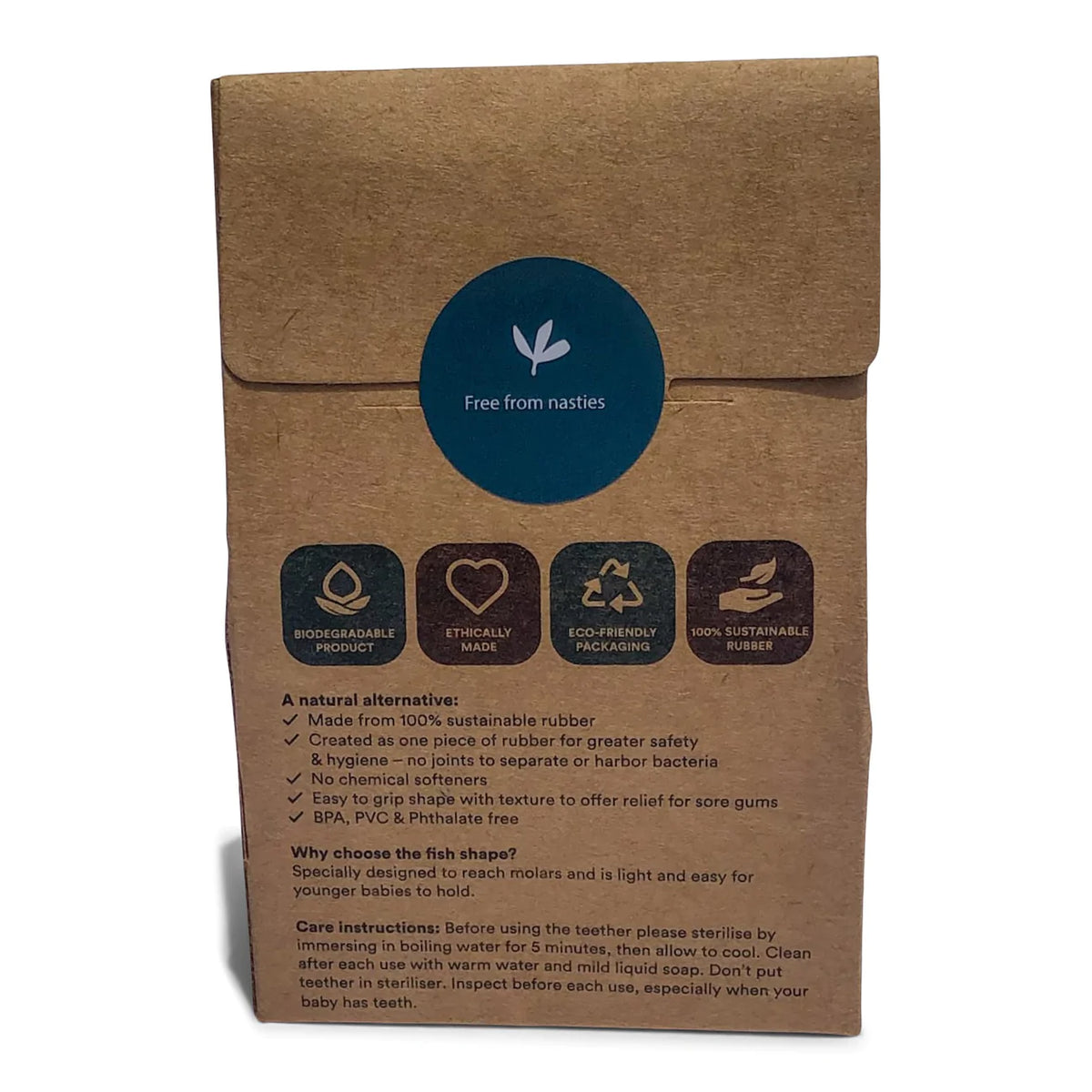 Twin Natural Rubber Teether | Eco Packaging