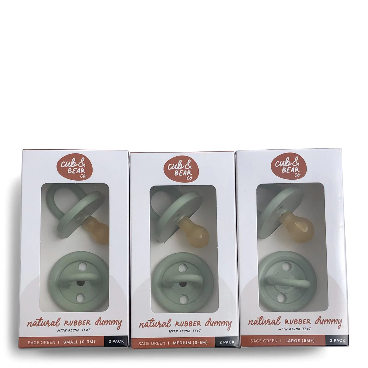 Sage Green Natural Rubber Dummy | Cub &amp; Bear Co