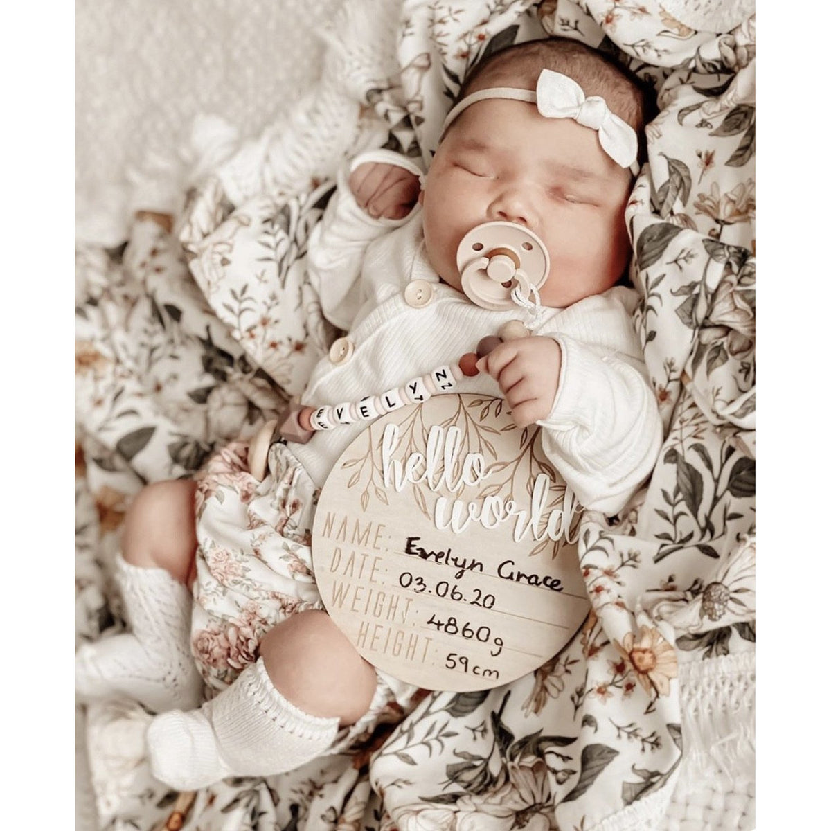 Hello World Birth Announcement Disc