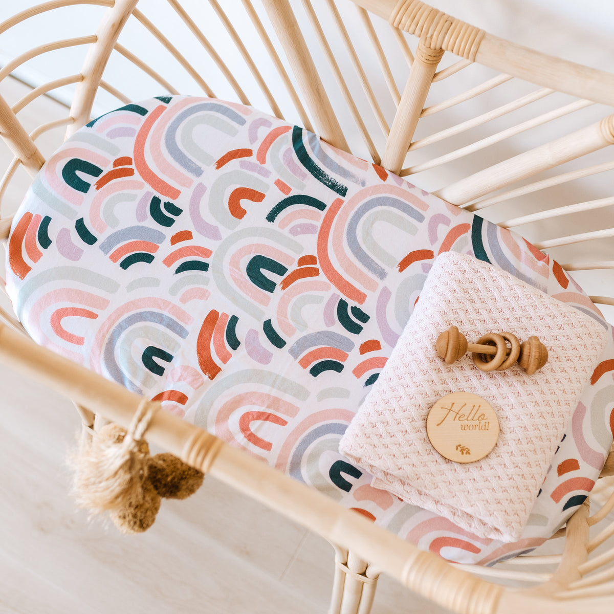 Rainbow Baby Bassinet Sheet / Change Pad Cover