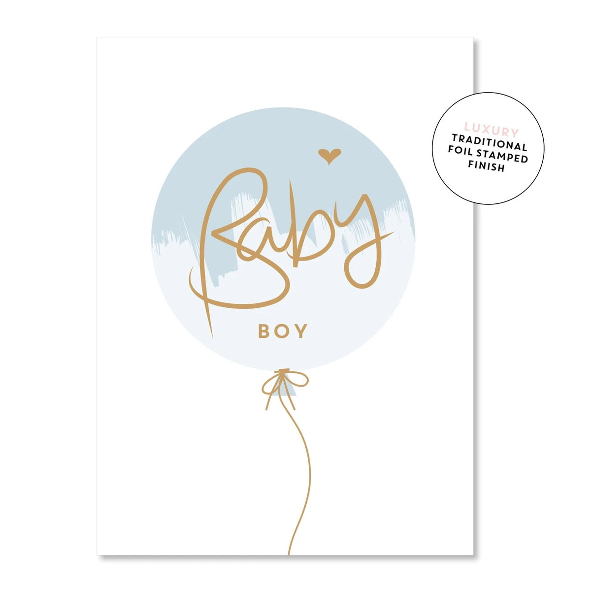 BABY BLUE SCRIPT BALLOON Card