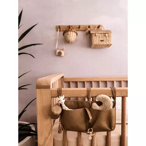 Vegan Leather Cot Organiser - Tan