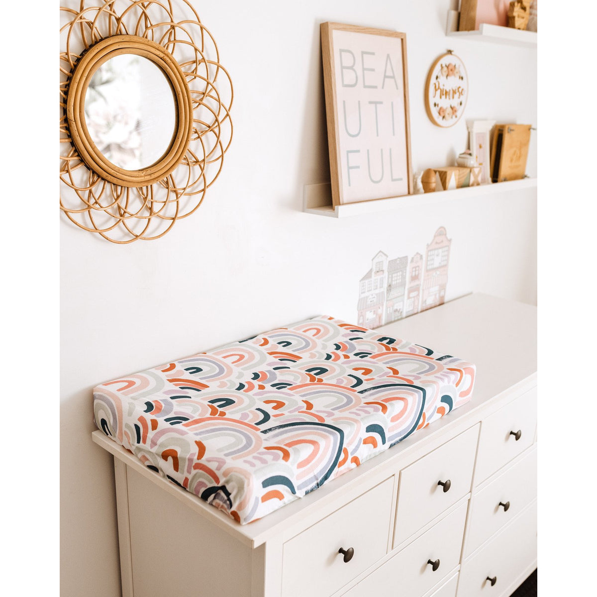 Rainbow Baby Bassinet Sheet / Change Pad Cover