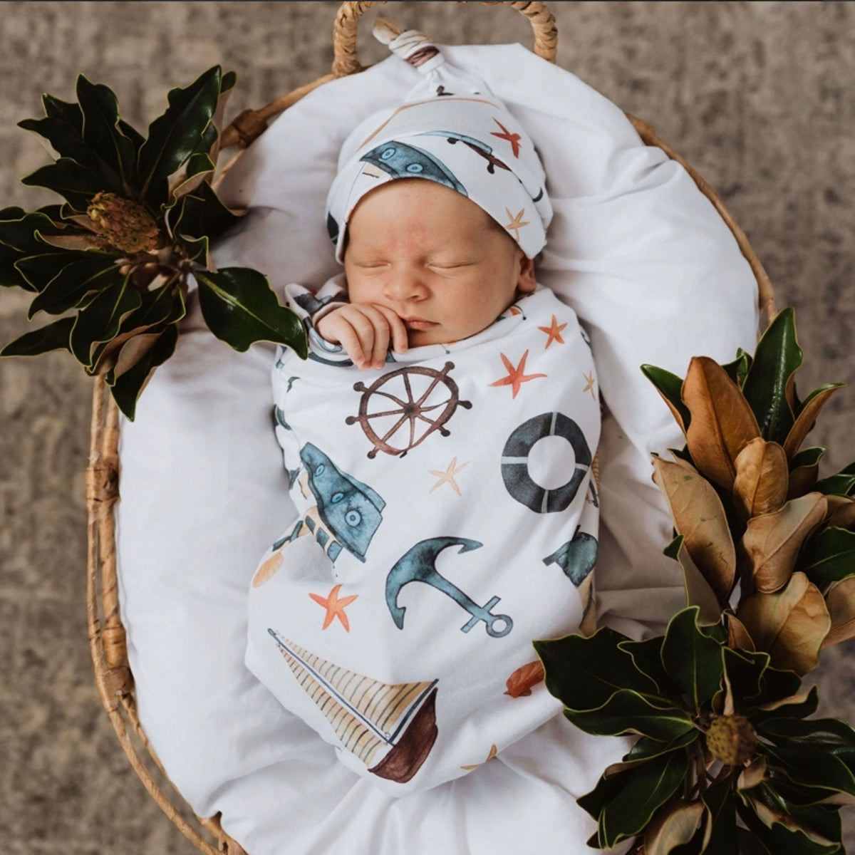 Shipwreck Snuggle Swaddle &amp; Beanie Set