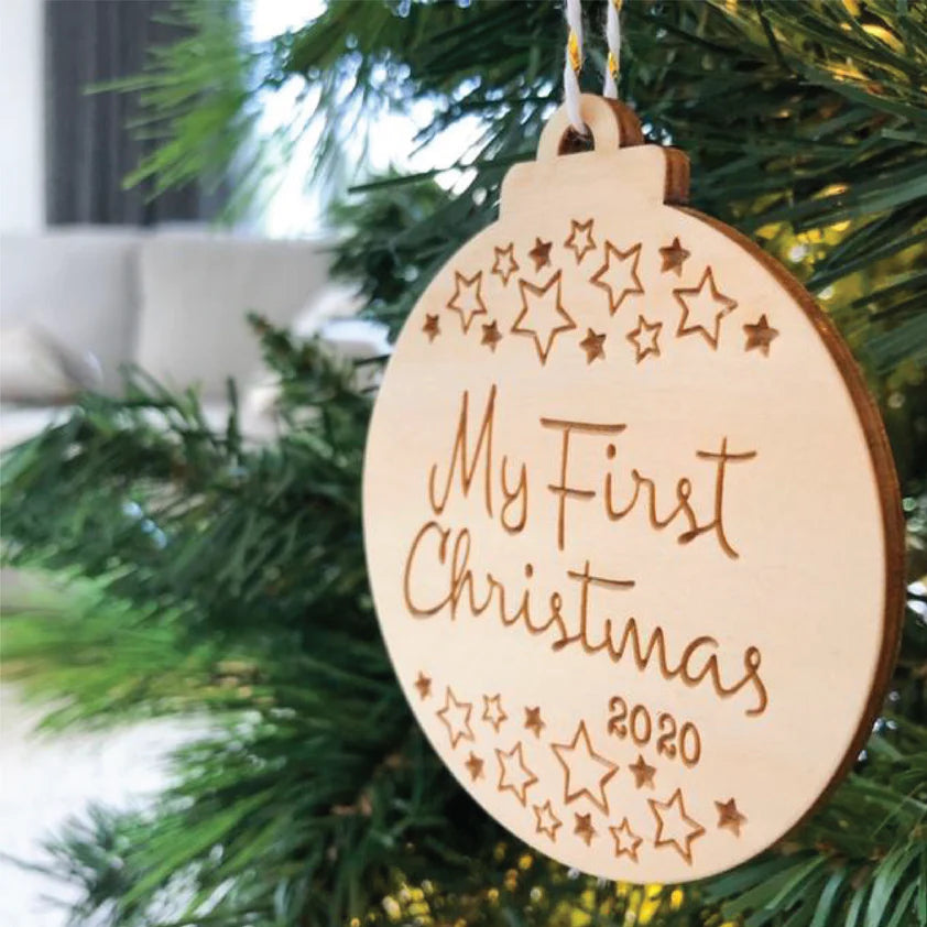 My First Christmas bauble - Timber