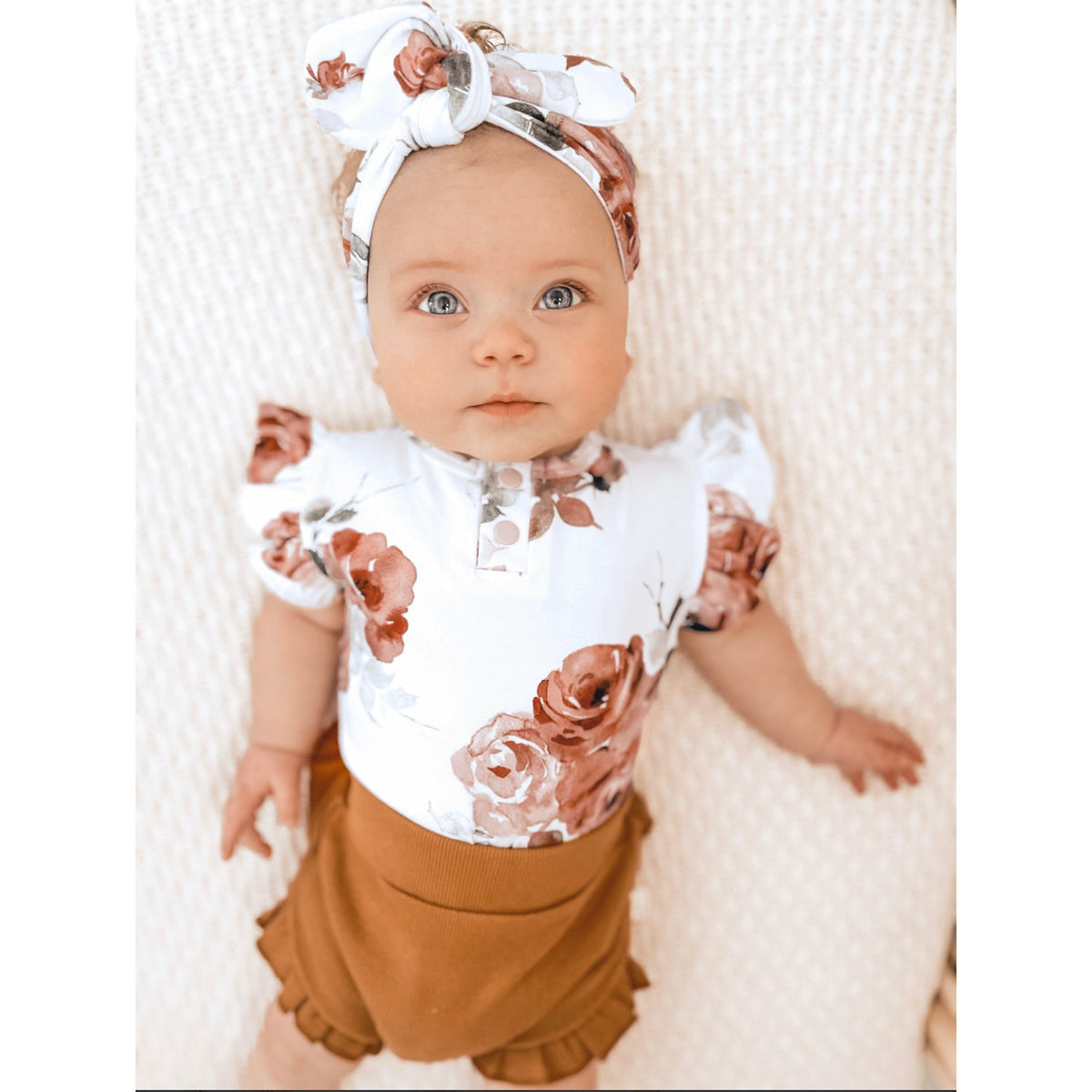 Rosebud Short Sleeve Bodysuit Organic Baby Clothing