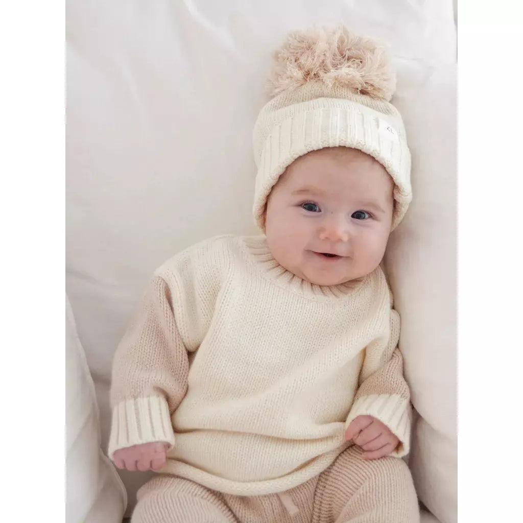 BEANIE | COLOUR BLOCK | NUDE