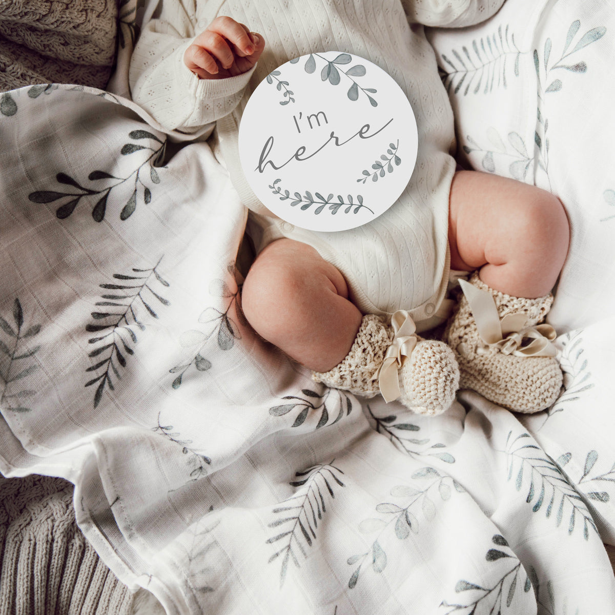 Wild Fern &amp; Grey Reversible Milestone Cards