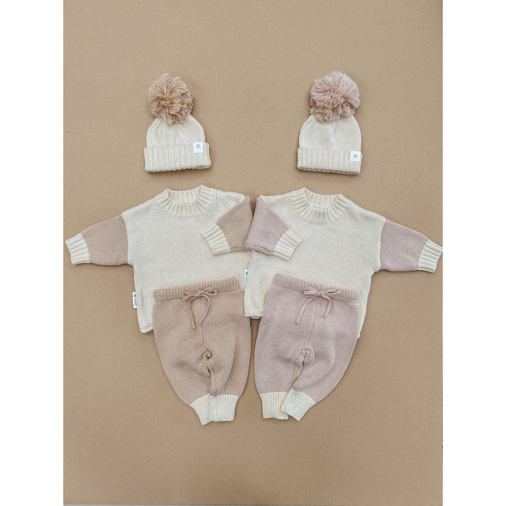 BEANIE | COLOUR BLOCK | NUDE