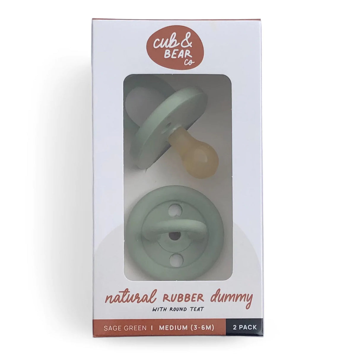 Sage Green Natural Rubber Dummy | Cub &amp; Bear Co
